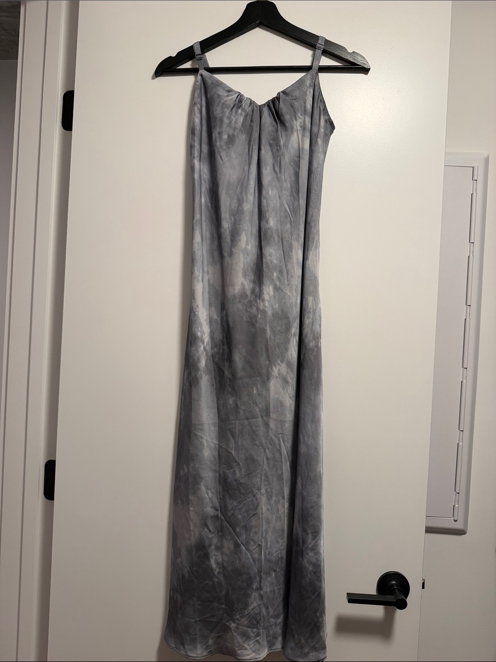 Calvin Klein Gray Tie-Dye Maxi Slip Dress
